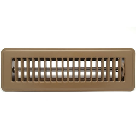 

4 X 12 Floor Register with Louvered Design - Heavy Duty Rigid Floor Air Supply with Damper & Lever - Brown