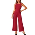 thumbnail image 2 of INSPIRE CHIC Elegant Jumpsuit for Women's Sleeveless Backless Cutout High Waist Wide Leg Pants Romper, 2 of 5