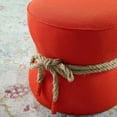 thumbnail image 3 of Modway Beat Nautical Rope Upholstered Polyester Fabric Ottoman in Atomic/Red, 3 of 5