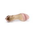 thumbnail image 4 of BLISSFUL STEP Inspired Women's Ankle Buckle Strap Chunky Heel Sandal Shoes Light Pink 6.5, 4 of 7