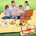 thumbnail image 1 of Picnic Blanket 200 x 150cm, Waterproof Picnic Mat, Lightweight Washable Plaid Picnic Blanket with Handle, Foldable, for Camping, Outdoor, Beach, Yellow, 1 of 5