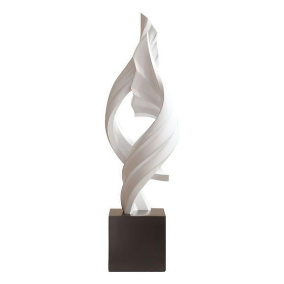 CUTICATE Abstract Art Statue Resin Desktop Sculpture for Coffee Table Desktop Bedroom White