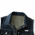 thumbnail image 5 of Zysthvn Denim Womens Jackets Sleeveless Single Breasted Casual Plus Size Women's Coats with Pockets Button Solid Vintage Tops, 5 of 9