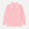 thumbnail image 6 of Staki Polo Long Sleeve Boys Long Sleeve Polo Shirt Athletic Casual Top Fall Polo for Kids(Pink,5-6 Years), 6 of 9