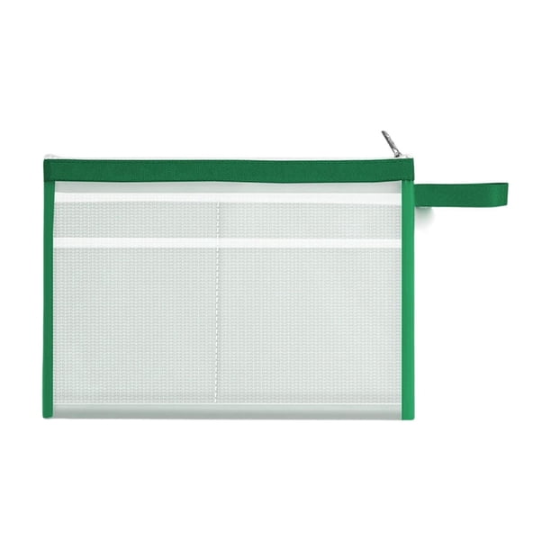 Bolsa impermeable para documentos, organizador de archivos portátil, carpeta multiusos para almacenamiento de papel para oficina, escuela y hogar, 13.38 x 9.44 pulgadas, tela de malla, cierre de