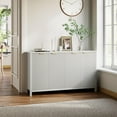 thumbnail image 7 of Luku 55" Modern Fluted Sideboard Buffet Cabinet with 4 Doors & Adjustable Shelves, Wood Coffee Bar Buffet Table, Console Cabinet for Kitchen, Dining, or Entryway, 7 of 7