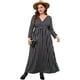 thumbnail image 4 of Vestido maxi de manga larga de talla grande para mujer con cuello en V y cintura imperio, vestidos largos casuales sueltos, vestido de invierno de talla grande, 4 of 5
