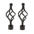 thumbnail image 4 of 2Pcs Curtain Rod Ends Drapery Pole Rod Ends Head for Dia. 28mm Rod Twist#Black, 4 of 9