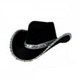 thumbnail image 2 of Adult Ladies Black Sequin Texan Cowboy Hats 2 PACK : Wild West Cowgirl Hen Do Night Fancy Dress Accessory, 2 of 3