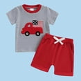 thumbnail image 7 of Sentuca Toddler Summer Clothes Boys Short Sleeve Shirts and Shorts Casual Outfit Sets for Independent Day Gifts, 7 of 7