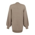 thumbnail image 4 of Womens Cardigan Sweaters Trendy Open Front Long Sleeves Knitted With Pockets Loose Fall Outwear,Khaki,L, 4 of 5