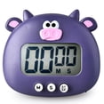 thumbnail image 1 of Temporizador digital magnético para estudiantes, con forma de animal, de 100 minutos, con batería para cocina, color morado, 1 of 5