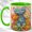 Green, variant on Smiling Cat Trio Coffee Mug, Whimsical Cat Mug, Ceramic 11 oz
