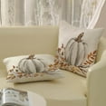 thumbnail image 4 of Fall Pillow Covers 18x18 Set of 2 White Pumpkin Leaf Branch Fall Decor Pillowcase Autumn Harvest Thanksgiving Decorative Outdoor Throw Pillow Covers Linen Farmhouse Cushion Case for Couch Home, 4 of 6