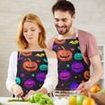 thumbnail image 3 of Rainbow Halloween Pumpkins Apron-Garden Aprons for Women with Pockets-Cotton Linen Waterproof Kitchen Cooking Gardening Aprons Adjustable for Kitchen,Cooking,BBQ and Salon 32"x27", 3 of 7