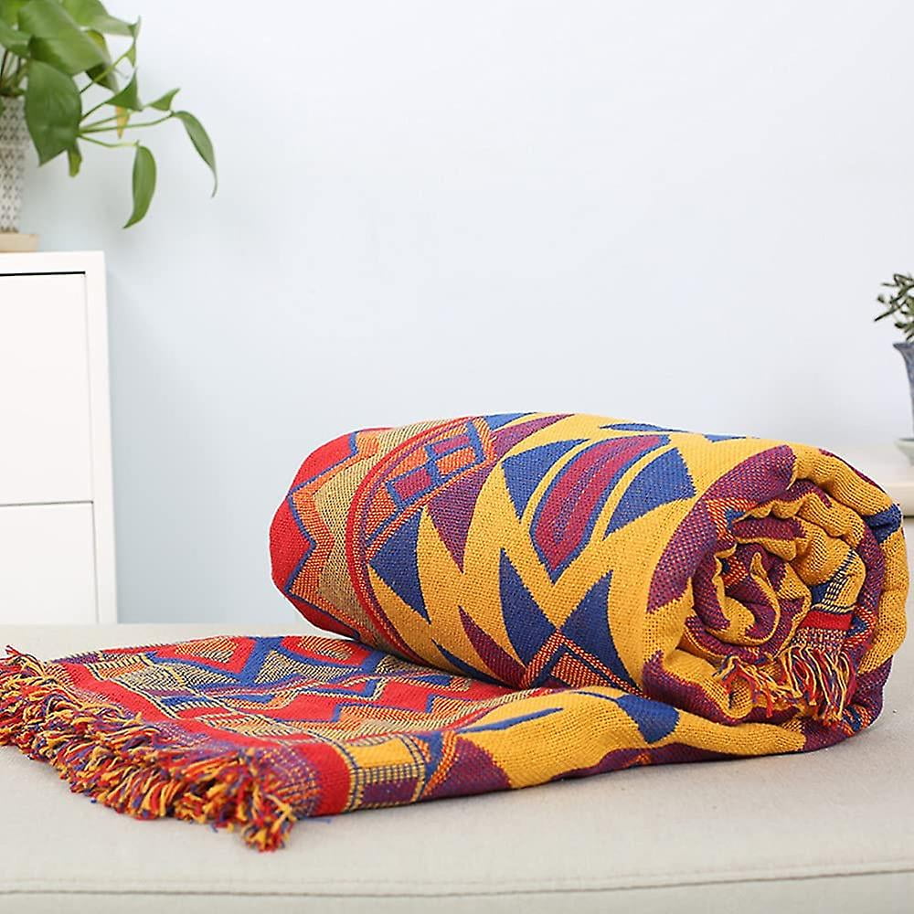 Geecy Sofa Blanket Couch Throws Bed Throw Bed Blanket Chair Cover Travel Blanket Decorative Blanket Couch Covers With Pompom Pattern 130cm 180cm