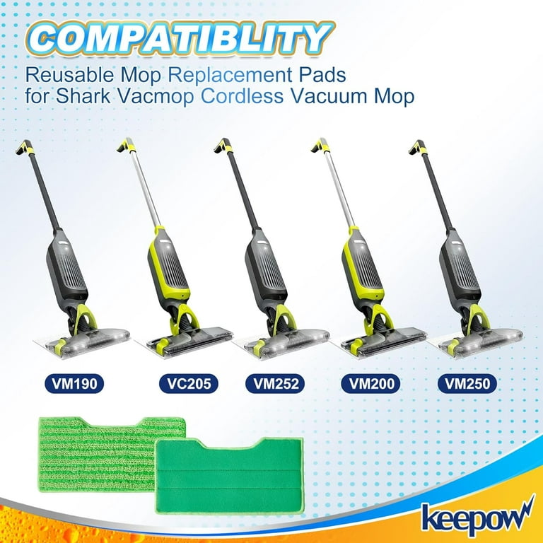 Shark VM200P12 VACMOP Cordless Hard Floor Vacuum Mop+12 Dispos Pad