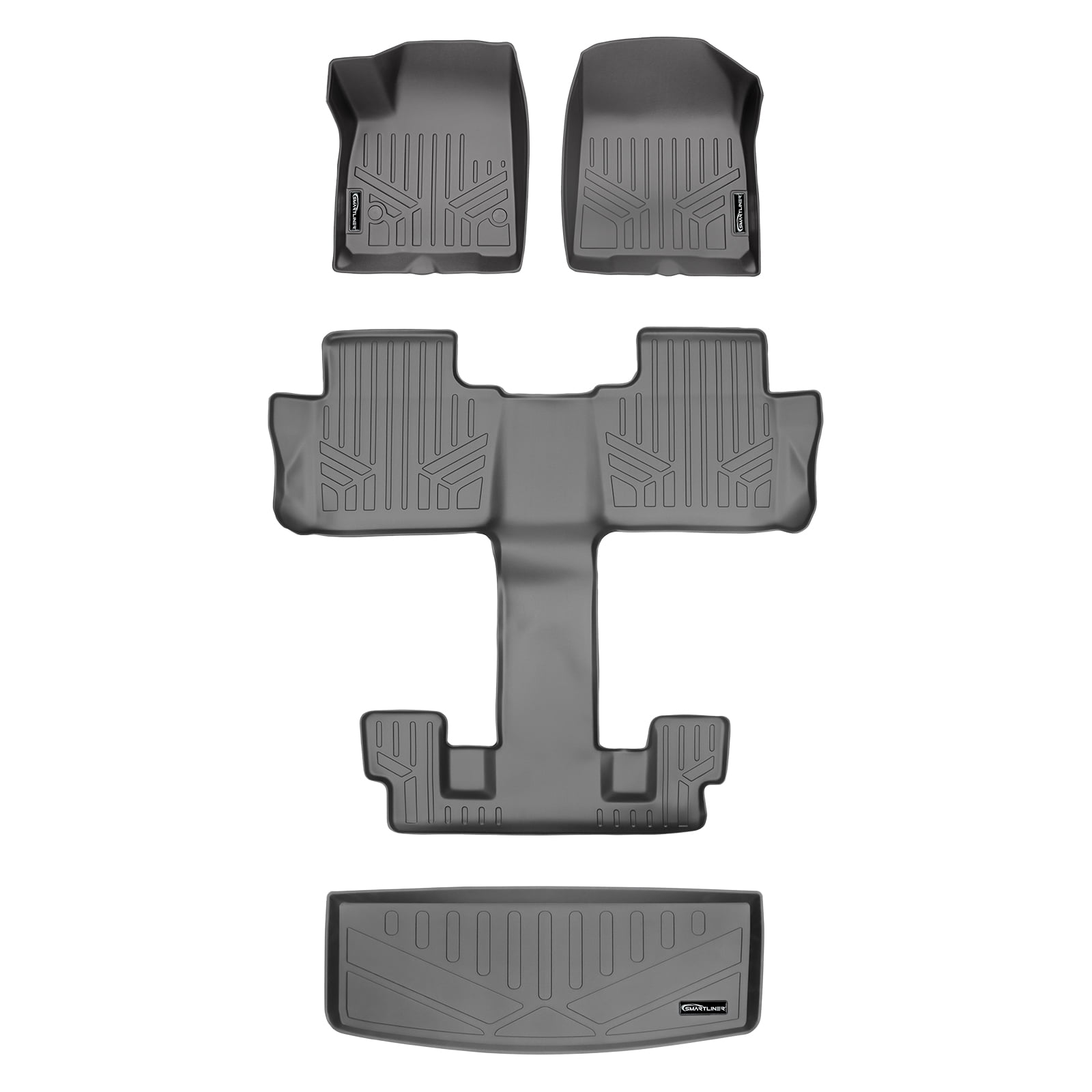 Maxliner 2020 Cadillac XT6 Floor Mats 2nd Row Bucket Seats 3 Rows Cargo