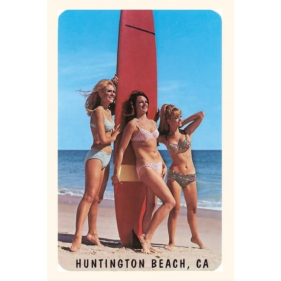 Pocket Sized - Found Image Press Journals: The Vintage Journal Surfer Girls, Huntington Beach, California (Paperback)