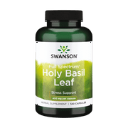 Swanson Holy Basil Leaf (Tulsi) - Stress Support and Emotional Well-Being Supplement - May Support Blood Glucose Levels Within the Normal Range - (120 Capsules, 800mg Each)