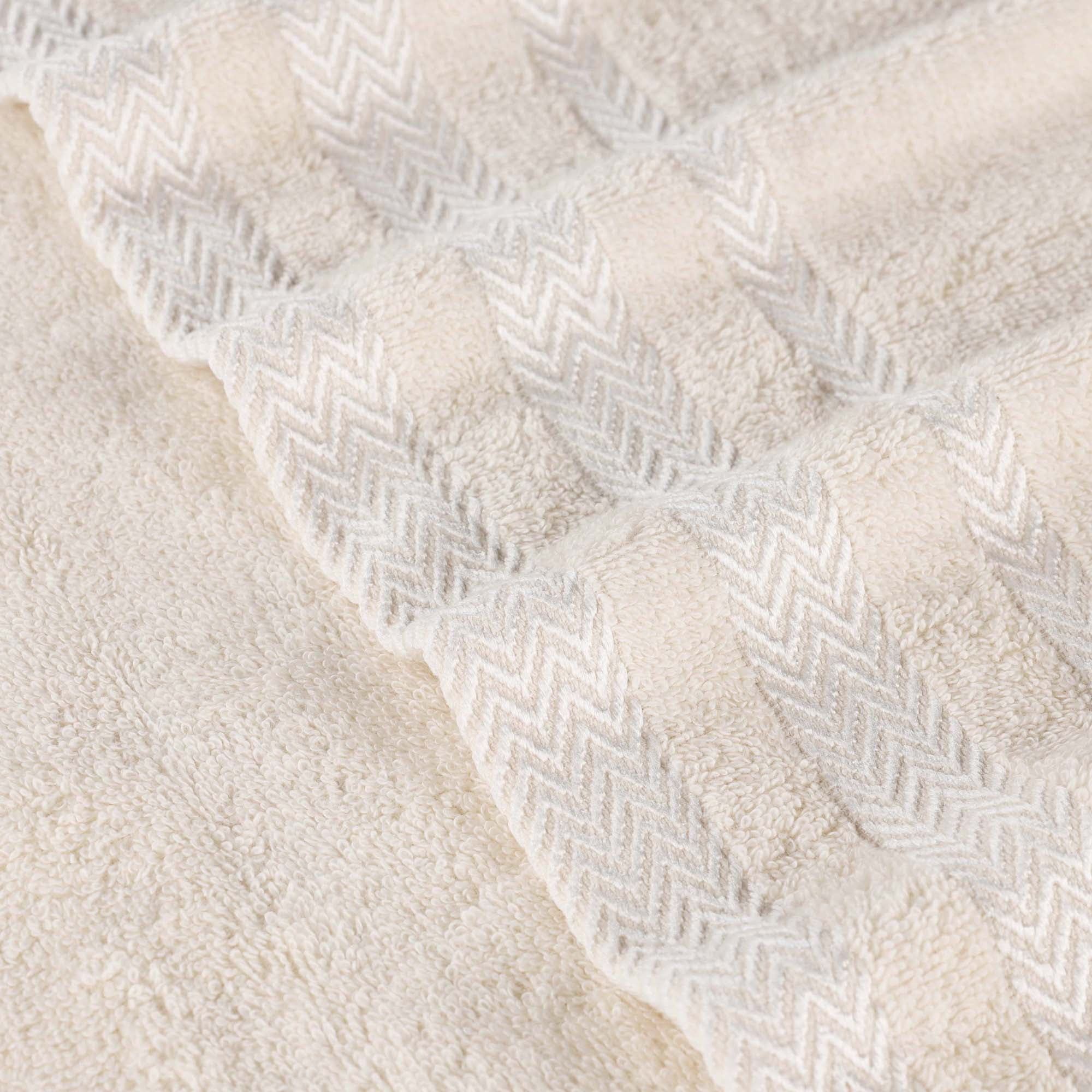 Superior Hays 9 Piece Cotton Plush Towel Set, Ultra Soft Absobent Towels, Ivory