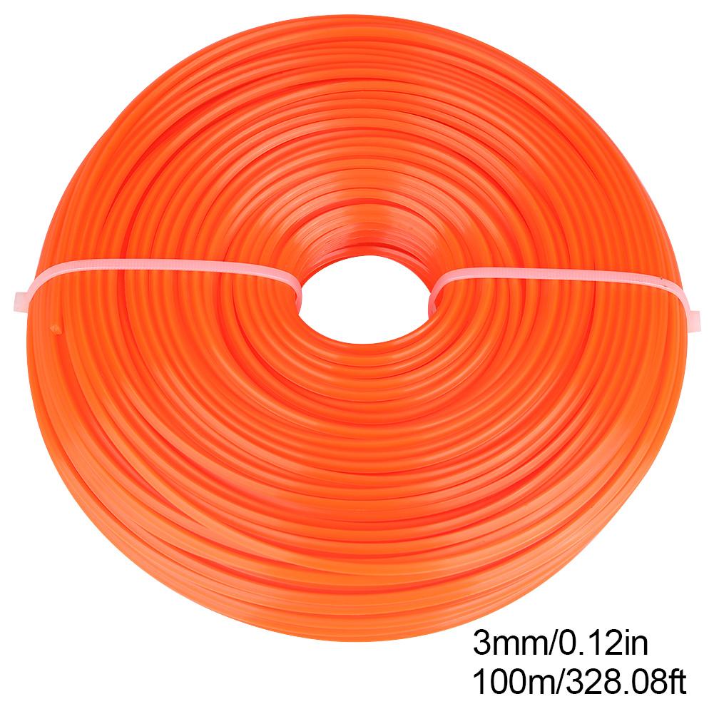 Mgaxyff 3mm Trimmer Line Nylon Cord Wire Square String Petrol Grass