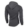 thumbnail image 4 of MaFYtyTPR Men's Athletic Hoodie Pullover Ruched Long Sleeve Slim Fit Sweatshirt with Kangaroo Pocket Casual Gym Top for Fall Winter Wear A-Dark Gray L, 4 of 6