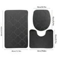 thumbnail image 2 of Bath Mats Set Hwkond, Bathroom Toilet Cover Bathroom Mats Absorbent Printed Floor Mats Bathroom Toilet 3 Piece Floor Mat Set,Black, 2 of 8