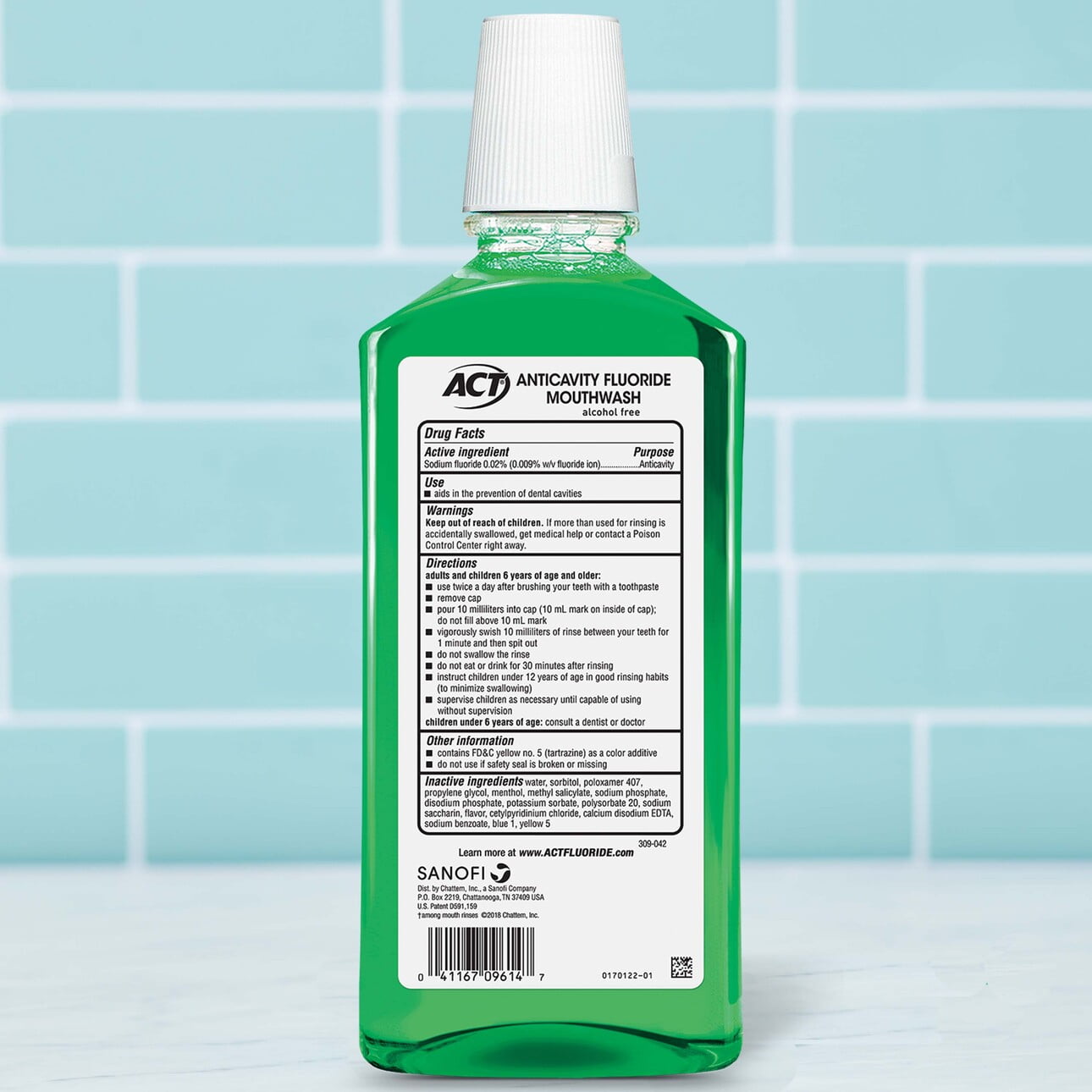 ACT Total Care Anticavity Fluoride Mouthwash, Alcohol Free Mouth Rinse for Adults, Fresh Mint, 33.8 fl oz - image 3 of 11