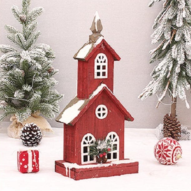 Village House Navidad Luces LED Edificios Regalo Paisaje Figuras Escultura coleccionable para Festival, Navidad, Interior, Invierno, Hogar EstiloC 22x13x49cm Colco Casa de pueblo
