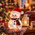 thumbnail image 5 of Glowing Snowman Plush, White with Red and Green Accents, Delightful Tabletop Christmas Decor Christmas Indoor Decor for Mantel Displays, Snowman Ornaments Multicolor, 5 of 7