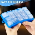 thumbnail image 2 of Silicone Ice Cube Trays,15 Square Ice Cube Tray with Lid,3 Pack Ice Cube Molds Set,Ice Molds Silicone,Ice Cube Maker,Large Ice Trays for Freezer Containers for Whiskey,Reusable & BPA Free (3 Colors), 2 of 5