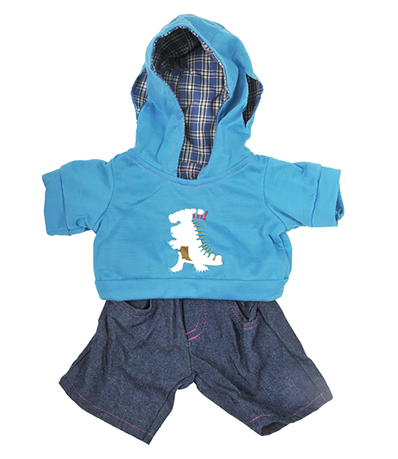 Teddy Bear Clothes fits Build a Bear Teddies Blue Hood Jogger Outfit FREE Shoes 