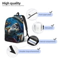 thumbnail image 3 of Disketp Ocean Coral Turtle Mochila de Lona Estampada, Mochila Escolar de Viaje Ligera para Estudiantes y Portátil-Medium, 3 of 5