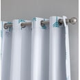 thumbnail image 4 of THD Arrow Printed Privacy Blackout Energy Efficient Room Darkening Thermal Grommet Window Curtain Drape Panels for Kids Bedroom - Set of 2 - Platinum White/Teal Blue - 63" inch Long, 4 of 7