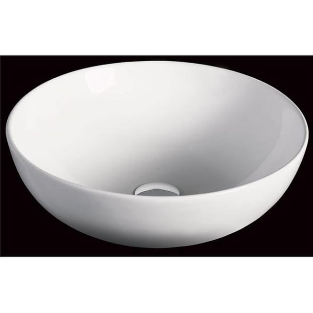 EAGO BA351 18'' ROUND CERAMIC ABOVE MOUNT BATHROOM BASIN White