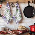 thumbnail image 6 of Purple Flowers Kitchen Towels Set of 3, Spring Floral Leaves Plants Gray Plaid Absorbent Dish Towels for Kitchen, Microfiber Hand Towel, Quick Drying Tea Towel for Cleaning Decorative Dishcloths, 6 of 7