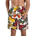 thumbnail image 1 of Balery Retro Floral Butterfly Traje de Baño Estilo Hawaiano para Hombre, Shorts de Secado Rápido con Bolsillos-Medium, 1 of 6