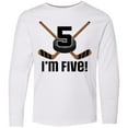 thumbnail image 3 of Inktastic 5th Birthday Ice Hockey Sports Party Boys Long Sleeve Youth T-Shirt, 3 of 5