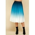 thumbnail image 2 of Made by Johnny Women's High Elastic Waist Pleated Mid A-Line Swing Skirt XXL TEAL_OMBRE, 2 of 6