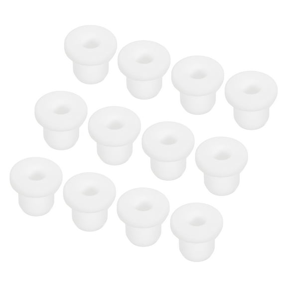 15Pcs t Shape Rubber Grommet Mount Dia 8mm ID 5mm H 10mm White