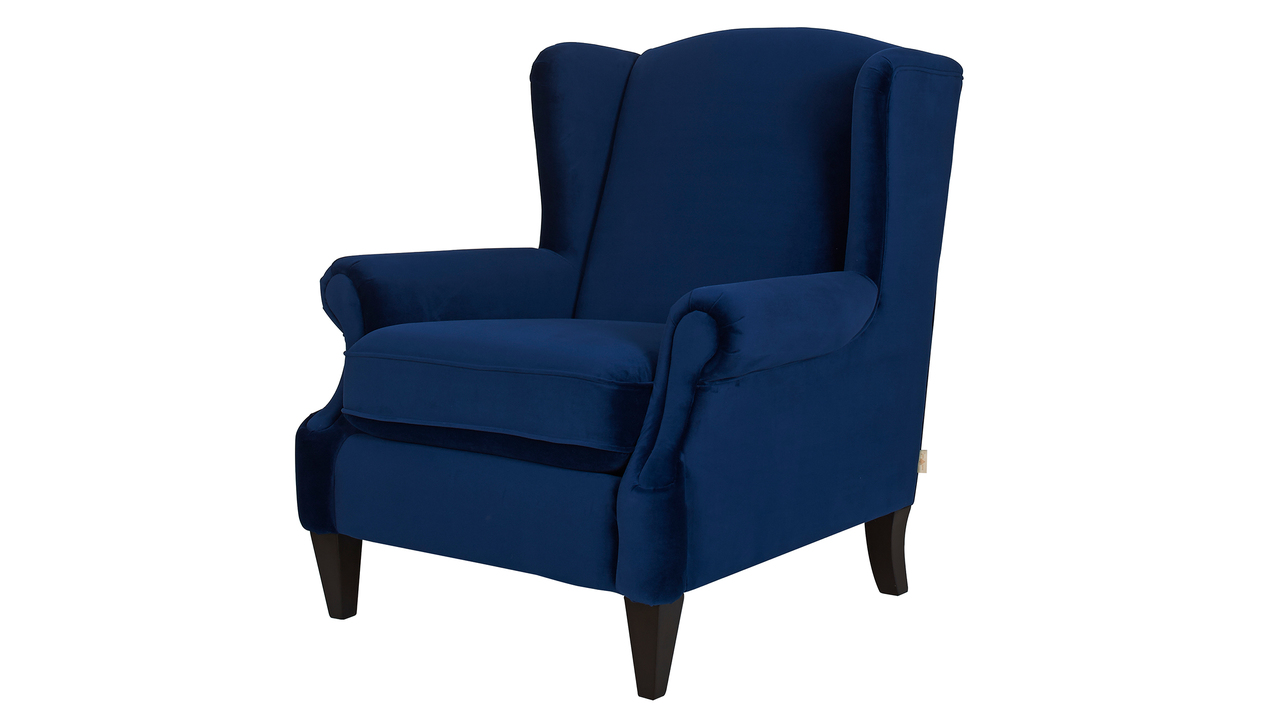Anya Wingback Accent Arm Chair, Navy Blue