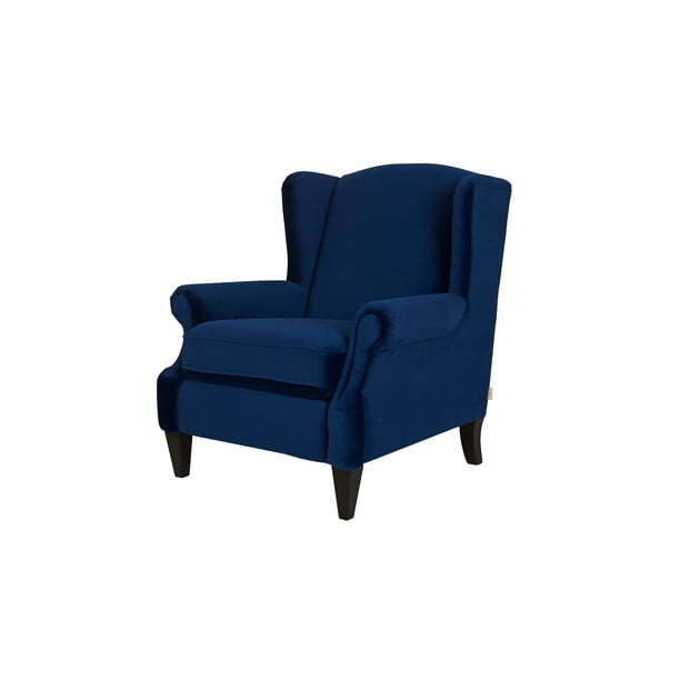 Anya Wingback Accent Arm Chair, Navy Blue