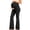 Black, variant on Maternity Flare Leggings 2026 Solid Color Trendy Over The Belly High-Elastic Soft Comfortable Pregnancy Wide Leg Trousers with Side Pockets Black M