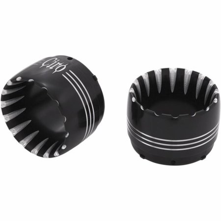 - Ciro 31330 4in. Slip-On Muffler End Caps - Jet w/ CNC Machining - Black
