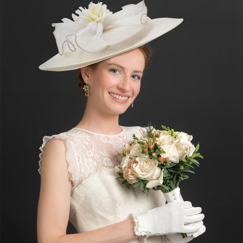 2858 4pcs 4 Colors Vintage Round Fascinator Hat Base, Imitation Linen Hat Fascinator Base 11.8x10.9x0.8inch Imitation Linen Cloth  main image 2
