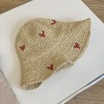 thumbnail image 4 of Sombrero de pescador con protección solar para mujer, sombrero de paja para playa, verano, 56-58 cm de circunferencia de la cabeza, 4 of 5