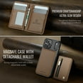 thumbnail image 3 of TECH CIRCLE For Apple iPhone 17 Pro PU Leather Protective Case with Card Pocket, Magnetic Detachable Walle Back Covert, Cash Slot, Anti-Scratch, Shock-Absorbent, Qi Wireless Compatible,Brown, 3 of 12