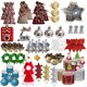 thumbnail image 2 of Colgantes para árbol de Navidad, decoración de Papá Noel, copos de nieve, pequeñas campanas, lazo de alce, estrella, bolsa de la suerte, colgante 2025 para niños, decoración de Año Nuevo, 2 of 5
