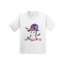 Inktastic Halloween Girls Unicorn Witch Youth T-Shirt